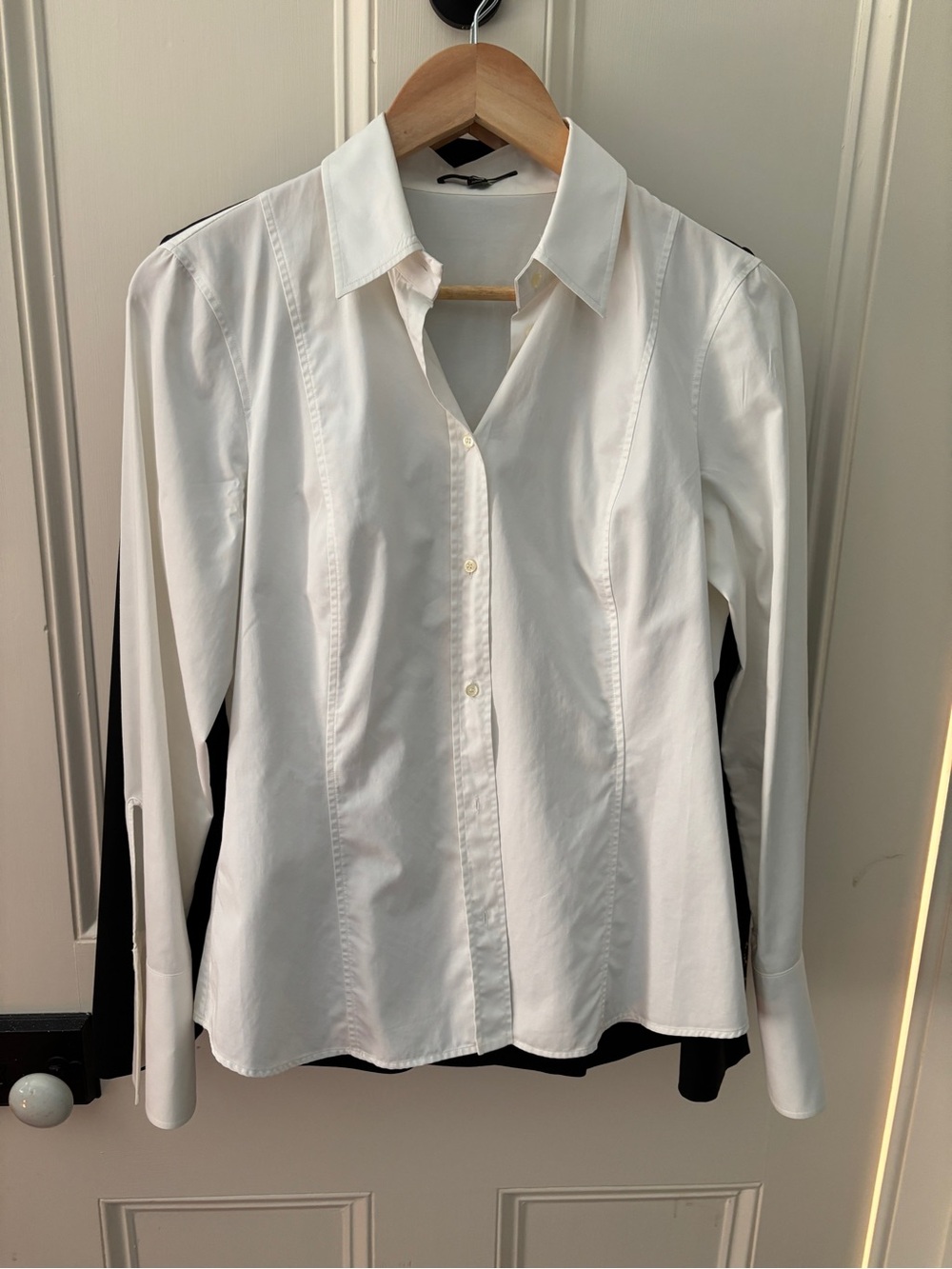 Hugo Boss White Long-Sleeve Button Blouse